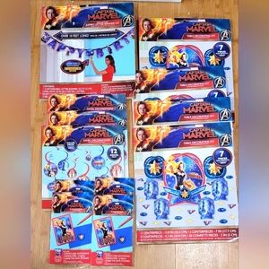 Captain Marvel lot of birthday decorations